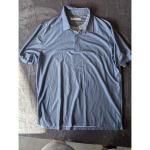 Carnoustie Tech Mens XL Blue Geometric Polo Longboat Key Club Logo Short Slv